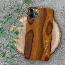 Custom Chic Stylish Retro Woodgrain Pattern iPhone 11Pro Max Case