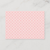 Custom Chic Tan & Pink Teapot Name Place Card (Back)