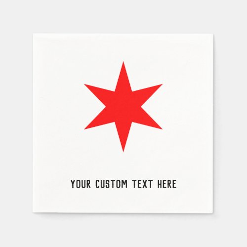 Custom Chicago Flag Red 6_Pointed Star Template Napkins