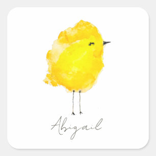Custom Chick Chicken yellow stylish chic sweet Square Sticker