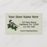 Custom Chickadee Business Card