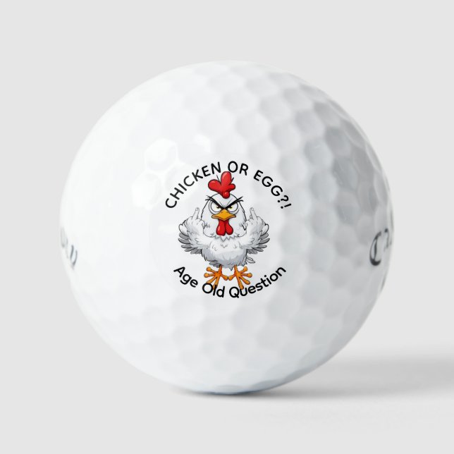  Custom Chicken Egg Debate Funny Golf Ball Gift (Front)