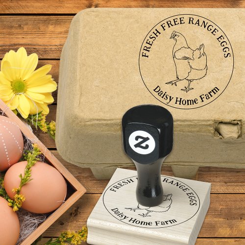 custom chicken eggs simple hand drawn rubber stamp