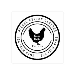 Custom Chicken Farm Fresh Eggs Rubber Stamp