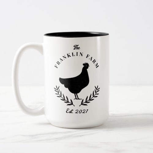 Custom Chicken Farmhouse Country  Two_Tone Coffee Mug