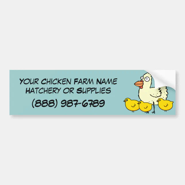 Custom Chicken Poultry Farm Operation Bumper Sticker | Zazzle