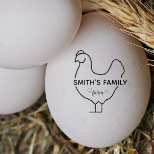 Custom Chicken silhouette Egg Mini Stamp