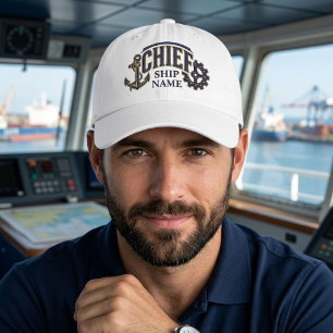Custom Chief Engineer Personalized Ship Name Hat