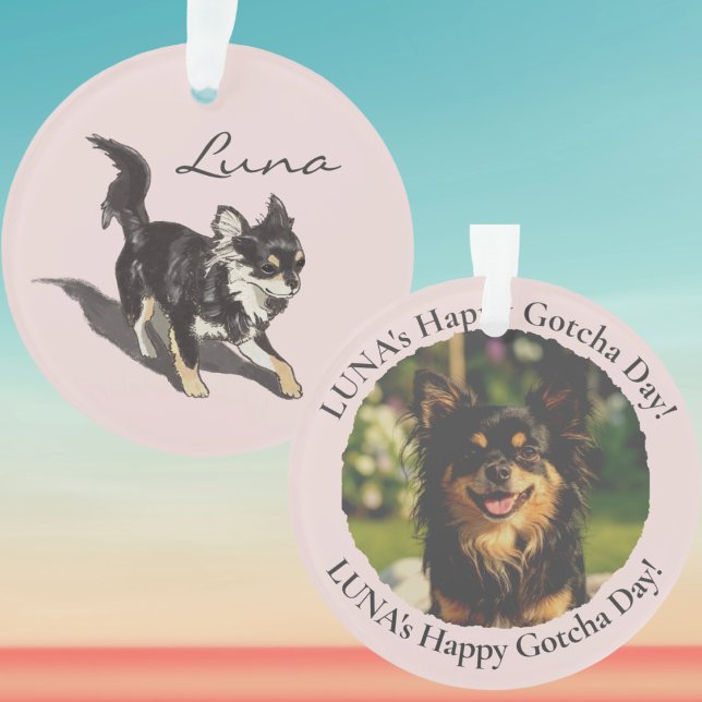 Custom Chihuahua Art Pet Gotcha Day Ornament (Creator Uploaded)
