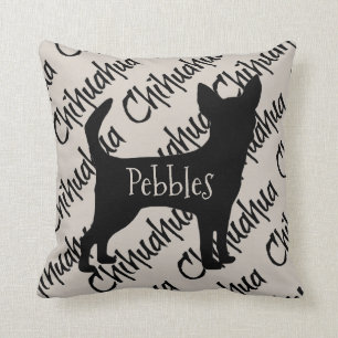Custom Chihuahua Dog Silhouette Throw Pillow
