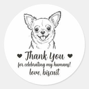 Custom Chihuahua Dog Wedding Favor Stickers
