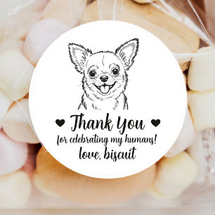 Custom Chihuahua Dog Wedding Favor Stickers