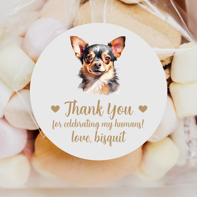Custom Chihuahua Dog Wedding Favor Stickers (Creator Uploaded)
