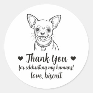 Custom Chihuahua Dog Wedding Favor Stickers