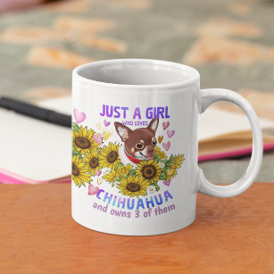 Custom Chihuahua Lover Sunflower Trainer Floral Coffee Mug