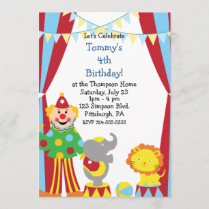 Custom Child Circus Birthday Party Invitation