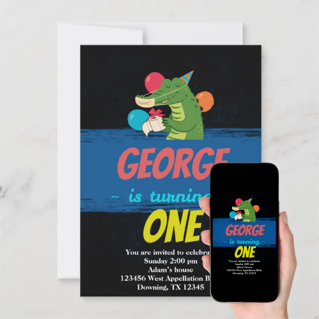 Custom Child Gator Toilet Paper Cartoon Invitation Zazzle