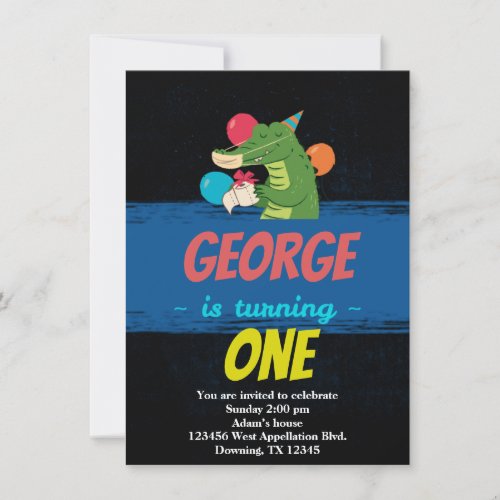 Custom Child Gator Toilet Paper Cartoon Invitation