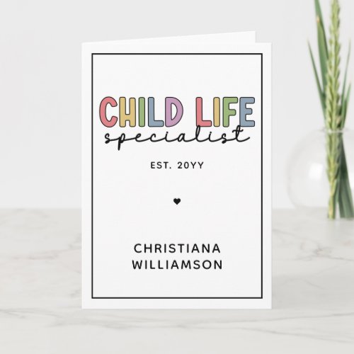 Custom Child Life Specialist CCLS Gift Card