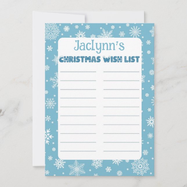 Custom Child Name Christmas Letter to Santa Invitation (Front)