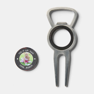 Custom Child Photo Tee It Up Dad Gray Divot Tool