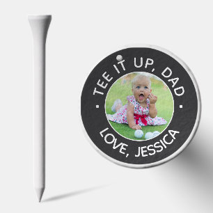 Custom Child Photo Tee It Up Dad Gray Golf Tees