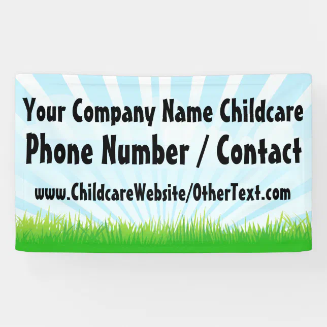 Custom Childcare Daycare Business Sign Banner Zazzle