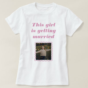 Custom Childhood Photo T-Shirt For Bride To Be