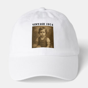 Custom Childhood Photo & Year Vintage Personalized Hat