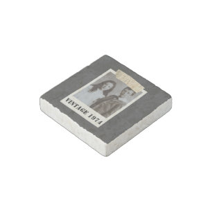 Custom Childhood Photo & Year Vintage Personalized Stone Magnet