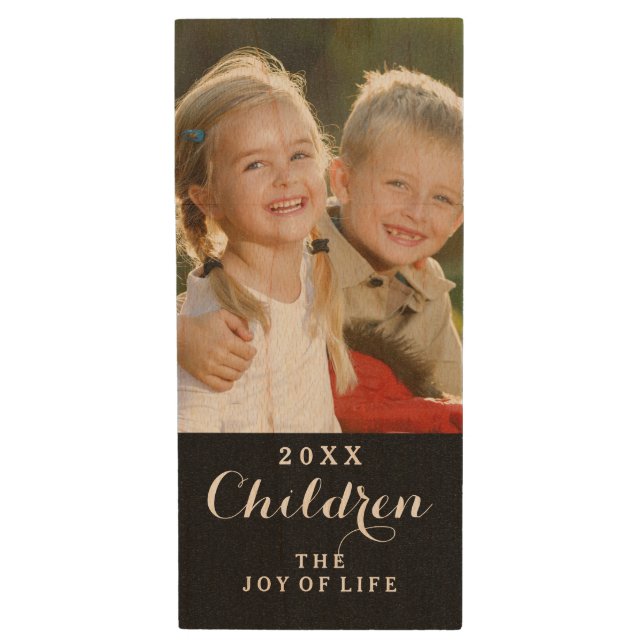 Custom Children Photo Monogram USB Flash Drive (Front Vertical)