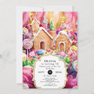 Custom Children's Candyland Birthday Invitation