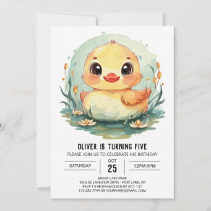 Custom Children's Duck Birthday Invitation