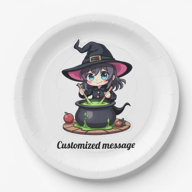 Custom Children's Halloween Party Paper Plates (Front)