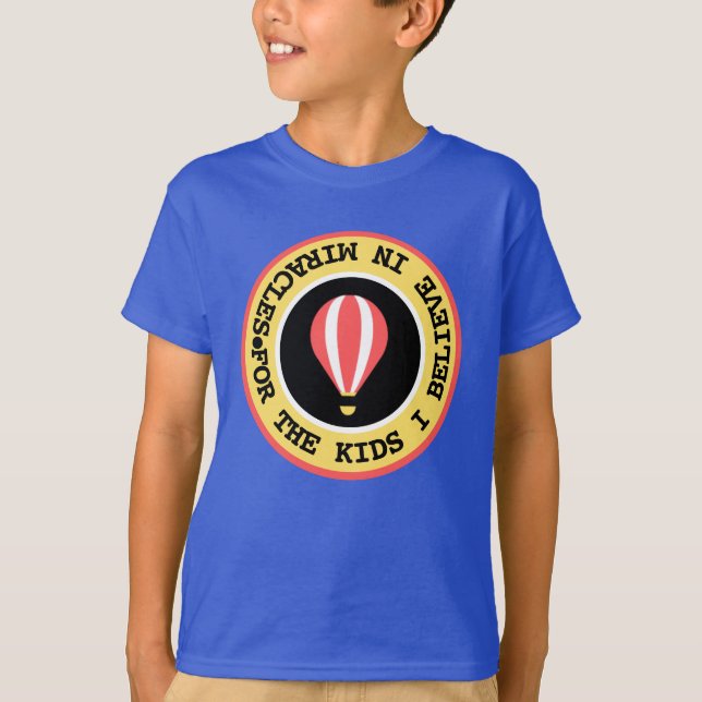 Custom Children's Miracle Network Text Red Yellow T-Shirt (Front)