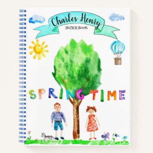 Custom Child's Art Sketchbook Spiral Notebook