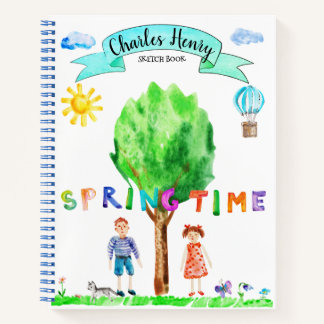 Custom Child's Art Sketchbook Spiral Notebook
