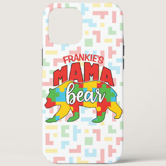 Custom Childs NAME Mama Bear Autism Awareness Mom iPhone 12 Pro Max Case