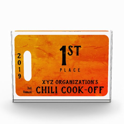Custom Chili Cook_off 1st Place Cutting Board Acrylic Award