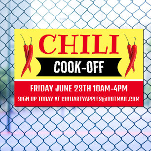 Custom Chili Cookoff Banner – Spicy Food Festival 