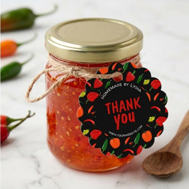 Custom Chili Pepper Thank You Scalloped Tag (Creator Uploaded)