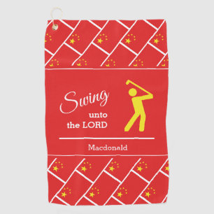 Custom CHINA FLAG Christian Swing Unto The Lord Golf Towel