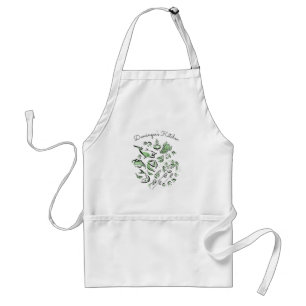 Custom Chinese Cuisine Ink Drawing Apron