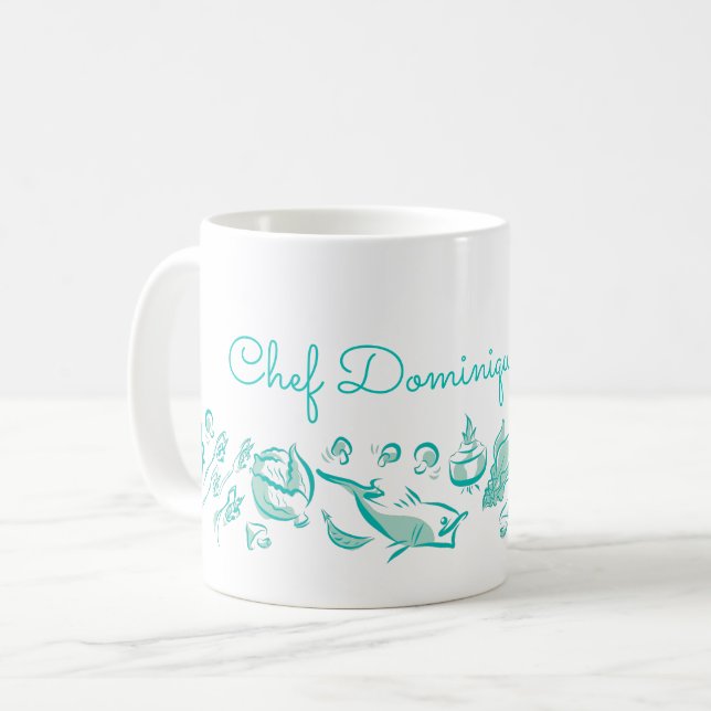 Custom Chinese Cuisine Ink Drawing Mug (Front Left)