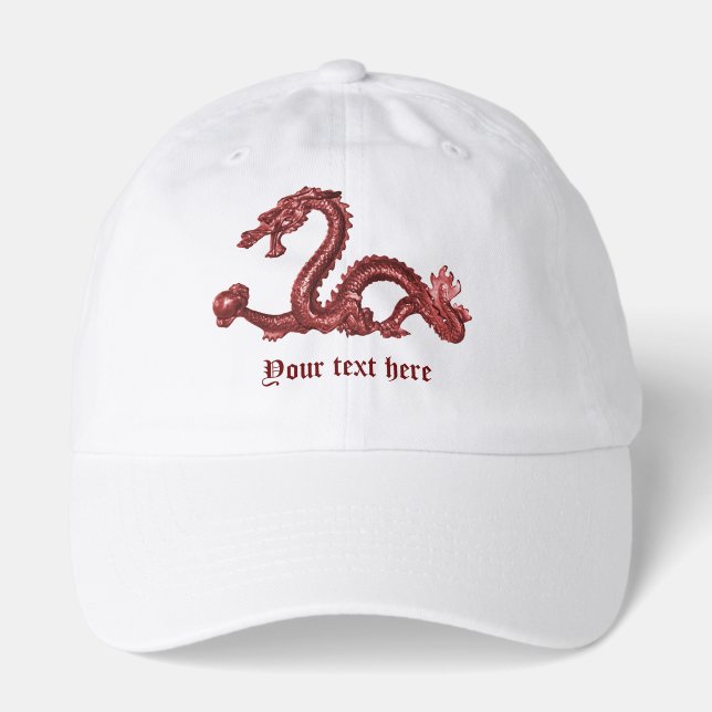Custom Chinese Dragon Name Fantasy Design Hat (Front)