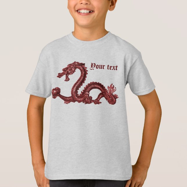 Custom Chinese Dragon Name Fantasy Design T-Shirt (Front)