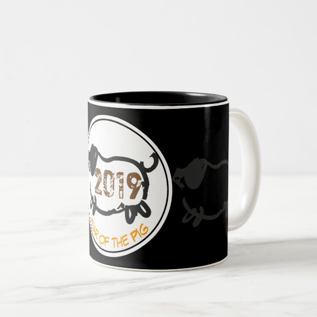Custom Chinese Year of The Pig 2-tone Mug (Front Right)
