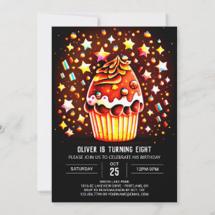 Custom Chocolate Bliss Muffin Birthday Invitation