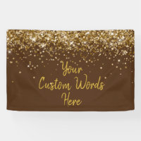 Custom Chocolate Brown & Gold Birthday Party Photo