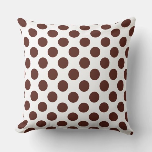 Custom Chocolate Brown Polka Dot Throw Pillow